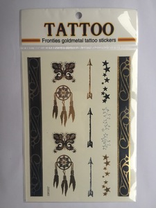 metallic water transfer body decoration gold temporary tattoos