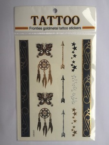 metallic water transfer body decoration gold temporary tattoos