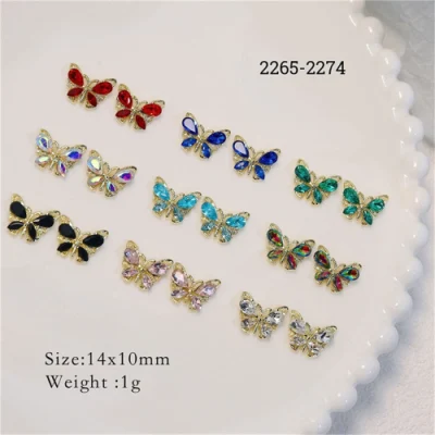 Nail Art Decorations Butterfly Nail Stones Dream Crystal Butterfly Zircon New Super Flash Stereo Alloy Nail Butterfly Accessories