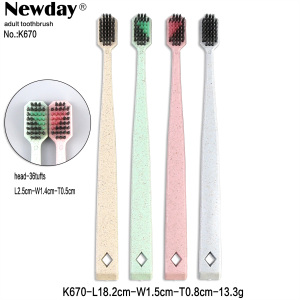New Design Rectangle Head Toothbrush With Nylon Medium and Soft Filaments