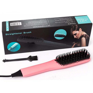 New LCD Ceramic Hair Straightening Brush Comb Irons Electric Hair Straightener Brush