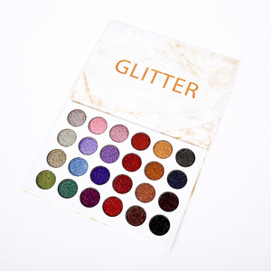 No brand cosmetics makeup 24 colors glitter eye shadow makeup palette with private label