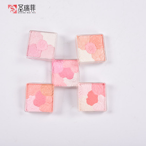 OEM supplier rose pattern make up blush natural baked blush blushes flower softening blusher