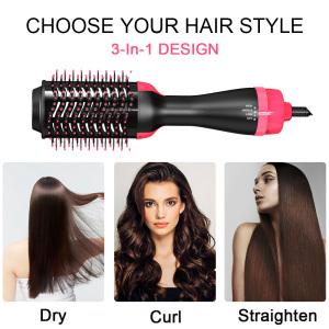 ULELAY Cepillo secador 3 en 1 OEM 1000W Electric Comb One Step Hair Dryer Fast Hair Straightener Brush Hair Curler Hot Air Brush