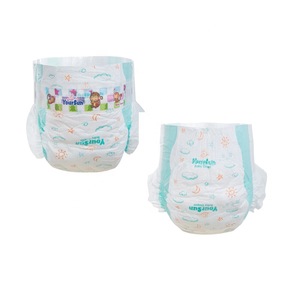 Wholesale bamboo fabric disposable sleepy cute pants bales baby diapers/nappies fastener