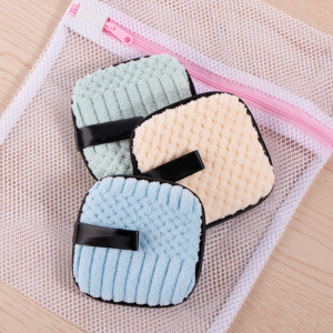 Wholesale Custom Fleece Facial Cleansing Reusable Makeup Remover Pads with Laundry Bag