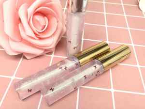 Wholesale  natural lip gloss with unique lip gloss container with flowers