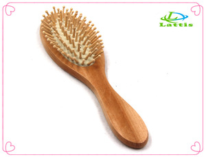Wooden Handle bamboo needle Massage Hair Brush Comb