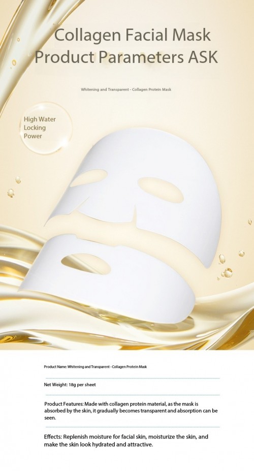 White Transparent Collagen Mask  Korean Moisturizing