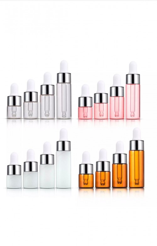 10ml Amber glass Roll-On Bottle with Steel roller and Gold Aluminum cap for essential oil