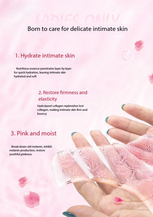 White lace crystal T-shaped intimate care body mask