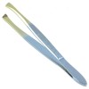 Gold Tipped Surgical Grade German Stainless Steel Tweezer (Slanted)-Flawless Eyebrow and Facial Hair Shaping and Removal Tweezer