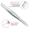 12PCS Slant Tip Tweezers Set And Fical Hair Tweezer Comfort Grip Long Sliver Tweezer For Ingrown Hair BY FARHAN PRODUCTS & Co