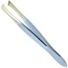 Gold Tipped Surgical Grade German Stainless Steel Tweezer (Slanted)-Flawless Eyebrow and Facial Hair Shaping and Removal Tweezer