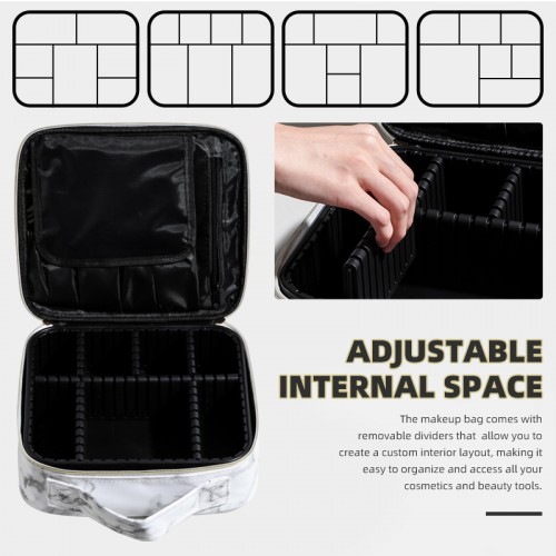 Large Marble Multifunctional Portable Makeup Case for Professional Makeup Artists