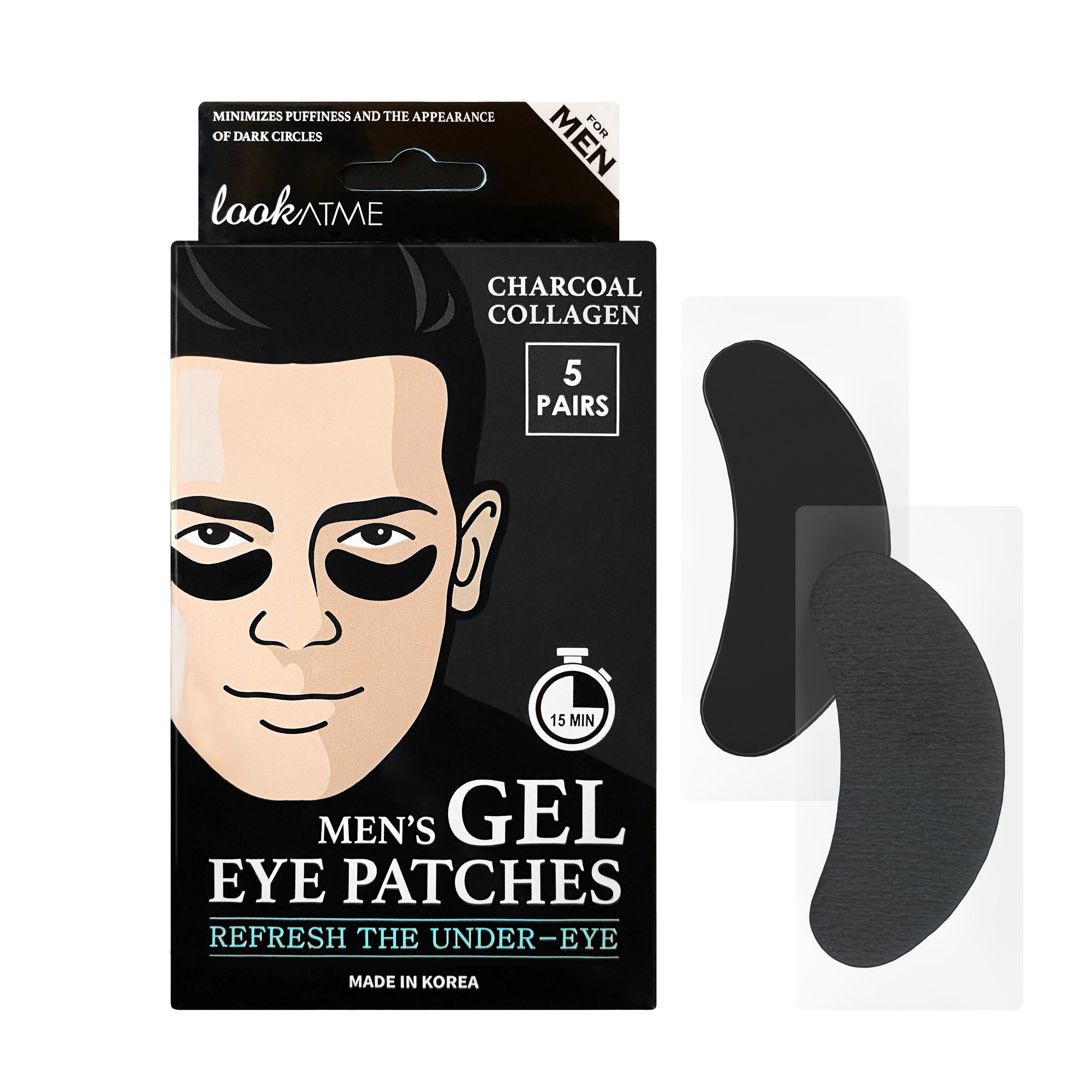 lookATME MEN'S UNDER EYE PATCH CHARCOAL