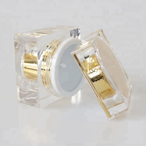 30G Gold Acrylic Square Cosmetic Empty Cream jar