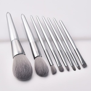 8 pcs Micro Crystal Fibre Silver Moon Light Makeup Brush OEM