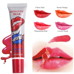 Amazing 6 Colors Long Lasting Waterproof Romantic Bear Peel off Tint Liquid Makeup Lipstick Tattoo Lipgloss Lipsticks