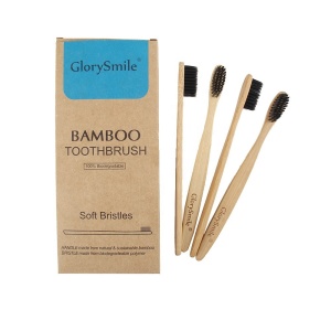 CE Approved Natural Custom Engraving Logo Charcoal Moso Bamboo Toothbrush