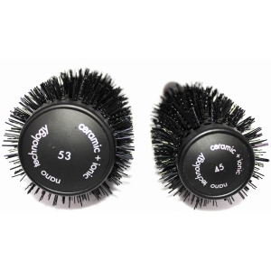 Ceramic Straightening Brush  Nylon Bristle Detangling Hair Brush Round Ionic Hair Brush