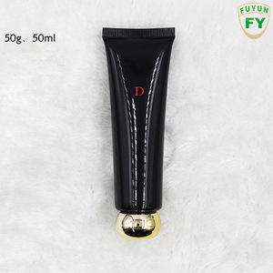 Fuyun 50ml black PE plastic hand cream cosmetic tube with flip top cap