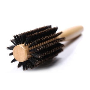 Hot sale boar bristle hair brush wooden round rolling style brush