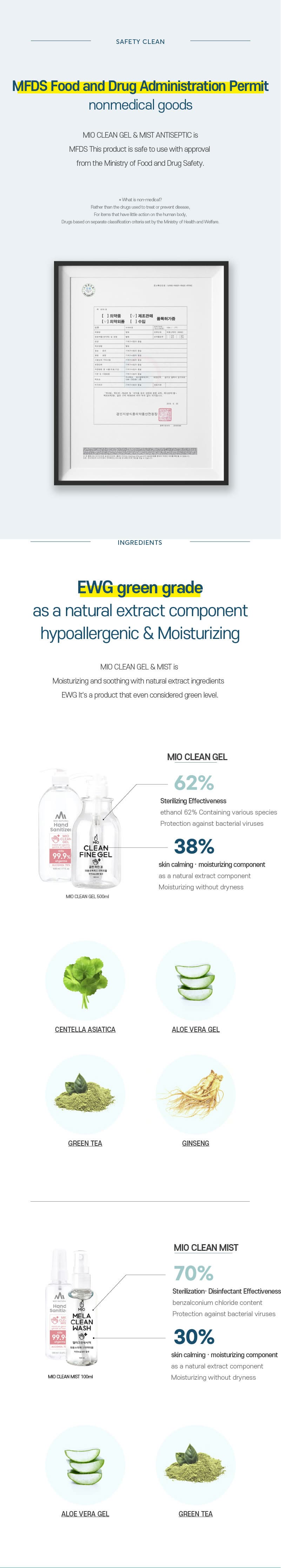 MIO CLEAN SANITIZER (Hand Sanitizer Ethanol 70%)