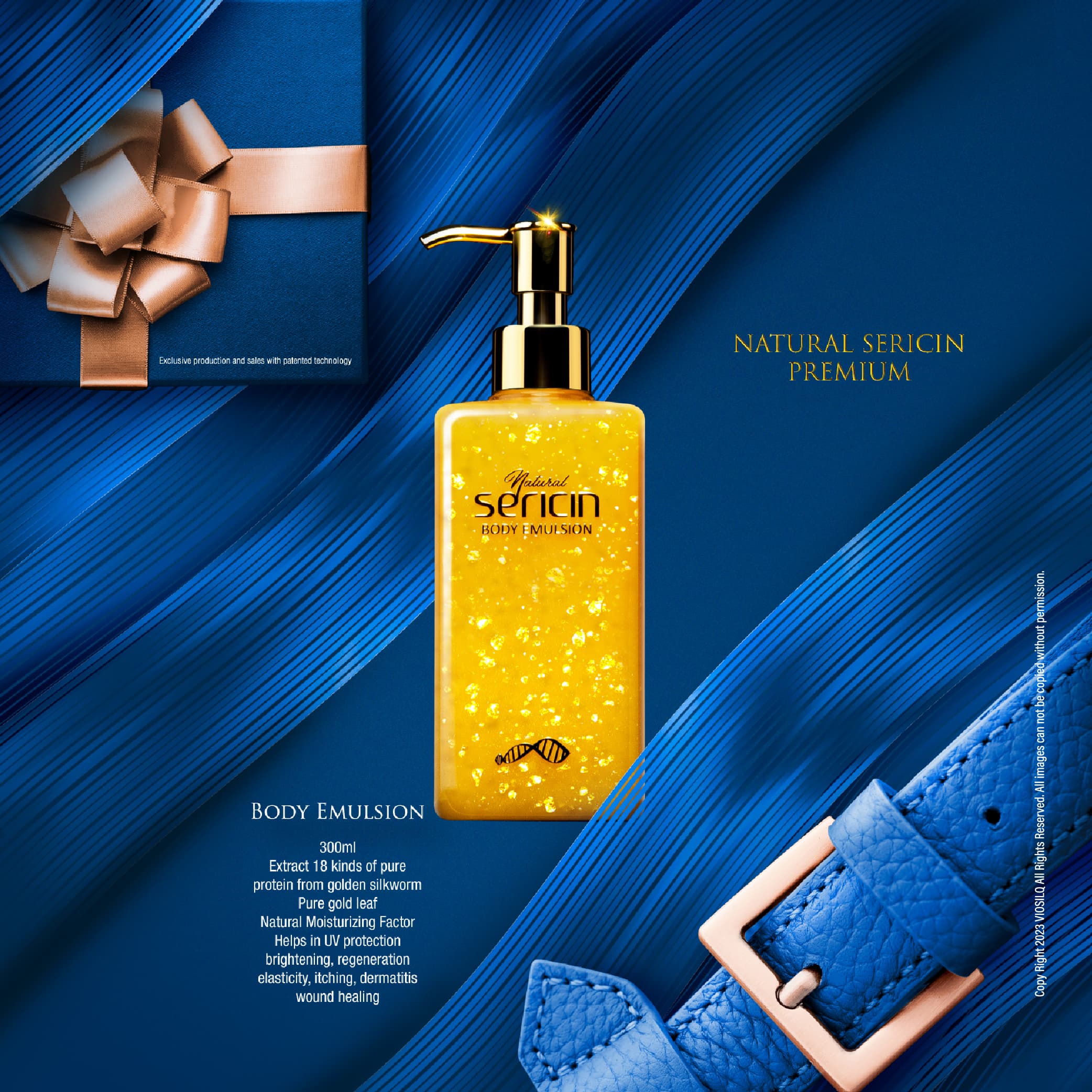 Natural Golden Raw Silk Sericin Body Emulsion