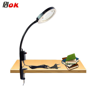 PDOK LED Clip Table Lamp Salon Magnifier Lamp Tattoo Lamp Magnifying Glass With Light Tattoo Kits