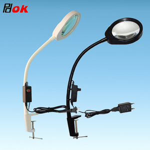 PDOK LED Clip Table Lamp Salon Magnifier Lamp Tattoo Lamp Magnifying Glass With Light Tattoo Kits