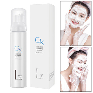 Private Label LZ Beauty Whitening Deep Cleansing Foam Face Wash Anti Acne Control Oil Bubble Facial Cleanser