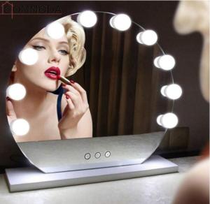 Professional  Bathroom LED Light Bulbs Smart Hollywood Makeup Vanity Mirror with Touch Sensor