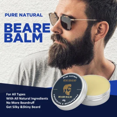 Pure Natural Beard Growth Smoothing Nourishing Care Beard Balm Container Private Label