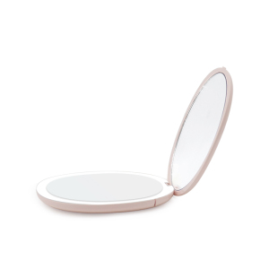 Rechargeable Battery Compact Mirror Rose Gold Pocket Mirror Cosmetic Mirror 1X/2X/3X Led Mirror Makeup Tool Customized Logo