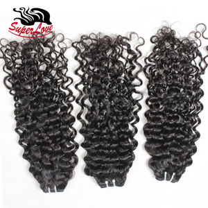SuperLove Wholesale 10a Grade Machine Double Drawn Cuticle Aligned virgin Remy Hair Peruvian Italian Curly Raw human hair weave