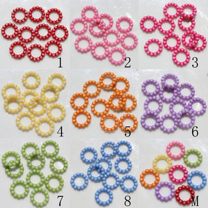 wholesale Mixed Colors 14MM Antique washed acrylic ring bath oil beads