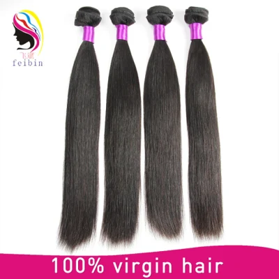 Wholesale No Synthetic Unprocessed Raw Natural Indian Straight 100% Human Hair Bundles