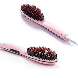 wholesale professional digital ceramic hair straightener brush electric straightening irons straight steam comb