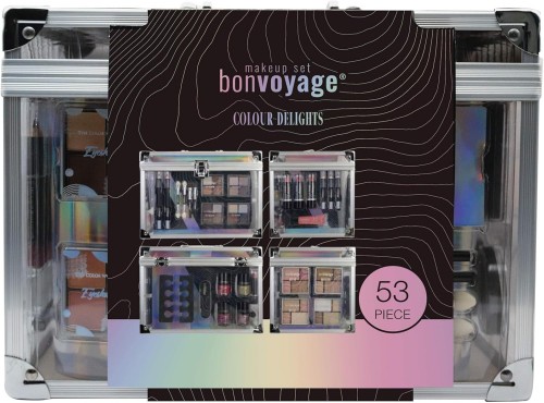 Bonvoyage Makeup Kit: Lipstick, Eyeshadows, Blush & Manicure Set in Case