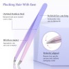 Tweezers-2 Sets-Slant/Pointed/Flat-Pluck Eyebrows Eyelashes Remove Facial/Body/Ingrown Hair Personal Care Tool ( Pink )