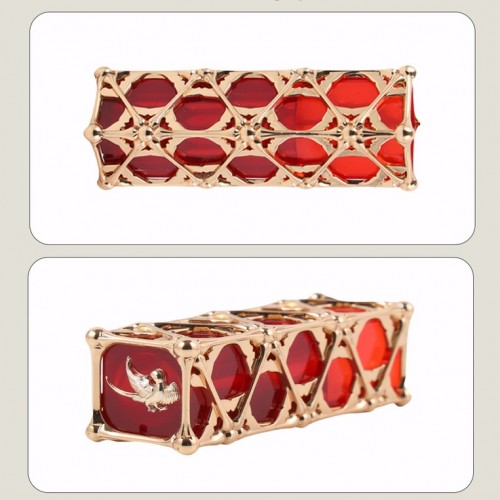 Creative Design Customized Luxury High-end Square Metal Die Casting Zinc Alloy Embossed Hollow Lipstick Tube
