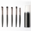 5pcs Travel Size Makeup Brush Set with Portable Tube Case – Compact Professional Brushes for Eyeshadow and Blending