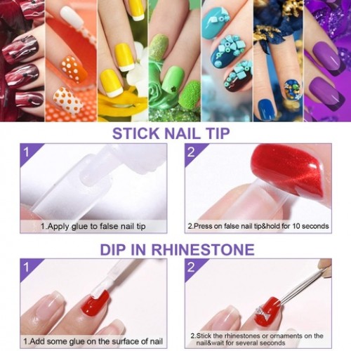 Brush On Nail Glue Art Salon Nail Adhesive Glue Good Stickiness False Nails Glue