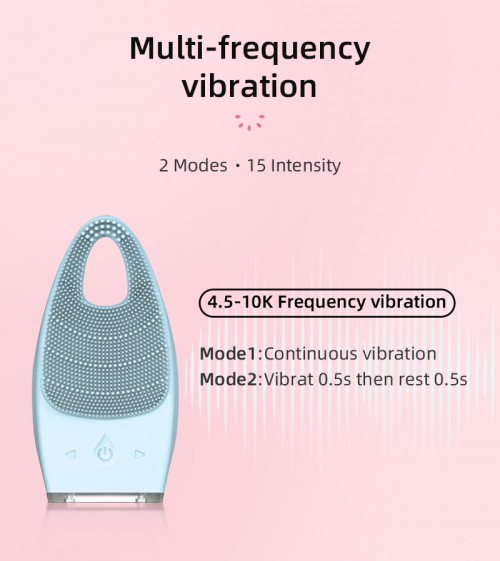 Rechargeable Deep Cleaning Sonic Vibrating Face Brush Facial Massager Skin Care Electric Silicone Fa