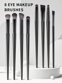 Custom Eye Makeup Brush Set 8PCS – Eyeshadow, Blending, Eyeliner Brushes, Wholesale Private Label Supplier