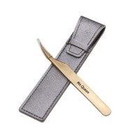 Eyelash Extension Tweezers Set Tweezer for 2D-6D Volume Individual False Lashes Extension Case-Golden (Curved Tweezer)