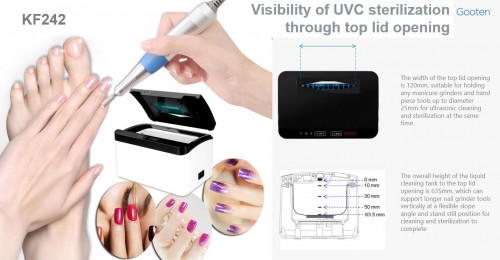 Auto Ultrasonic Cleaner and UV-C Germicidal Irradiating Disinfection for Manicurist & Beauty Therapy