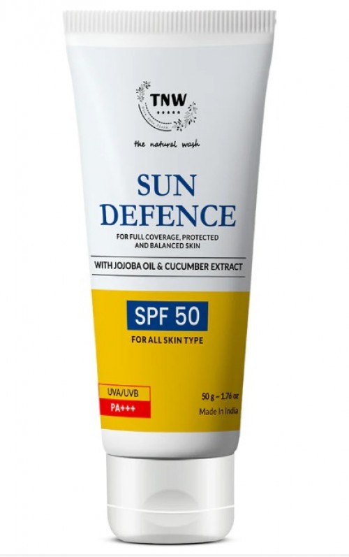 TNW-The Natural Wash Sun Defence with SPF 50 | Protects Skin from Sun Damage & UV Rays | No White Cast | Suitable for All Skin Types