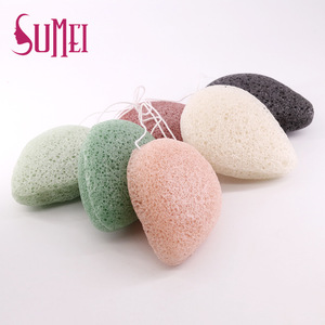 100% Natural Organic Activated Bamboo Charcoal Facial Skin Care Konjac Sponge